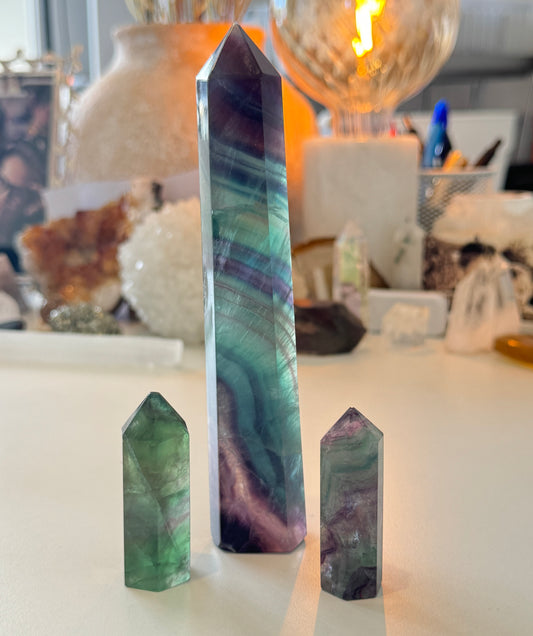 Rainbow Fluorite Towers - Spirit & Stone