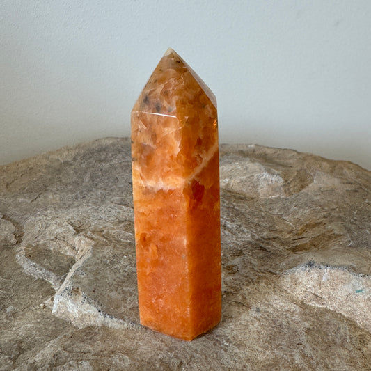 Orange Orchid Calcite Tower/Point - Spirit & Stone