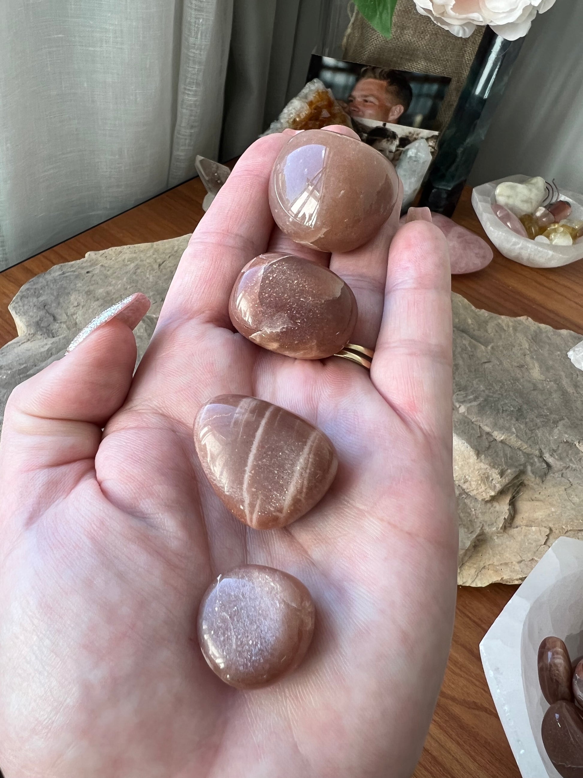 Pink Moonstone Tumble - Spirit & Stone
