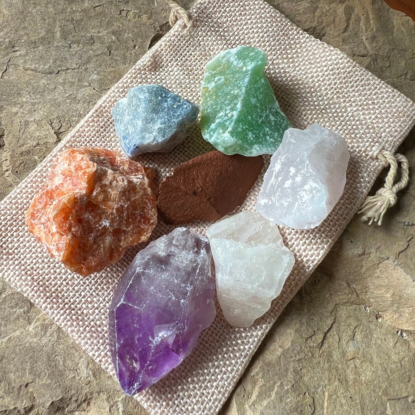 Healing Stones (Raw Crystals) in hessian Bag - Spirit & Stone