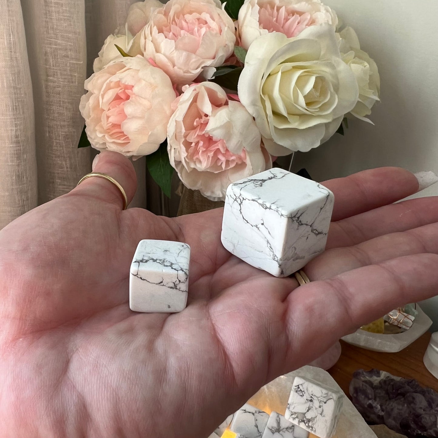 Howlite Cubes - Spirit & Stone