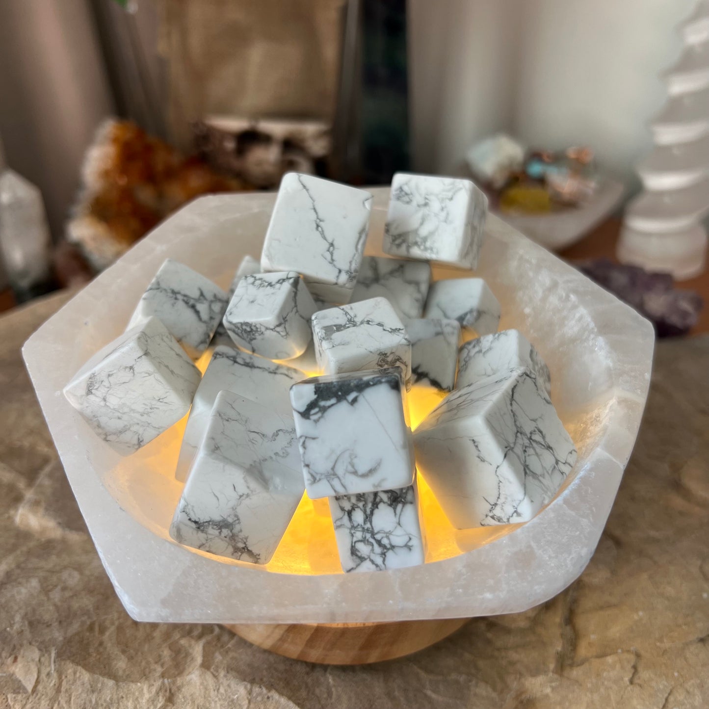 Howlite Cubes - Spirit & Stone