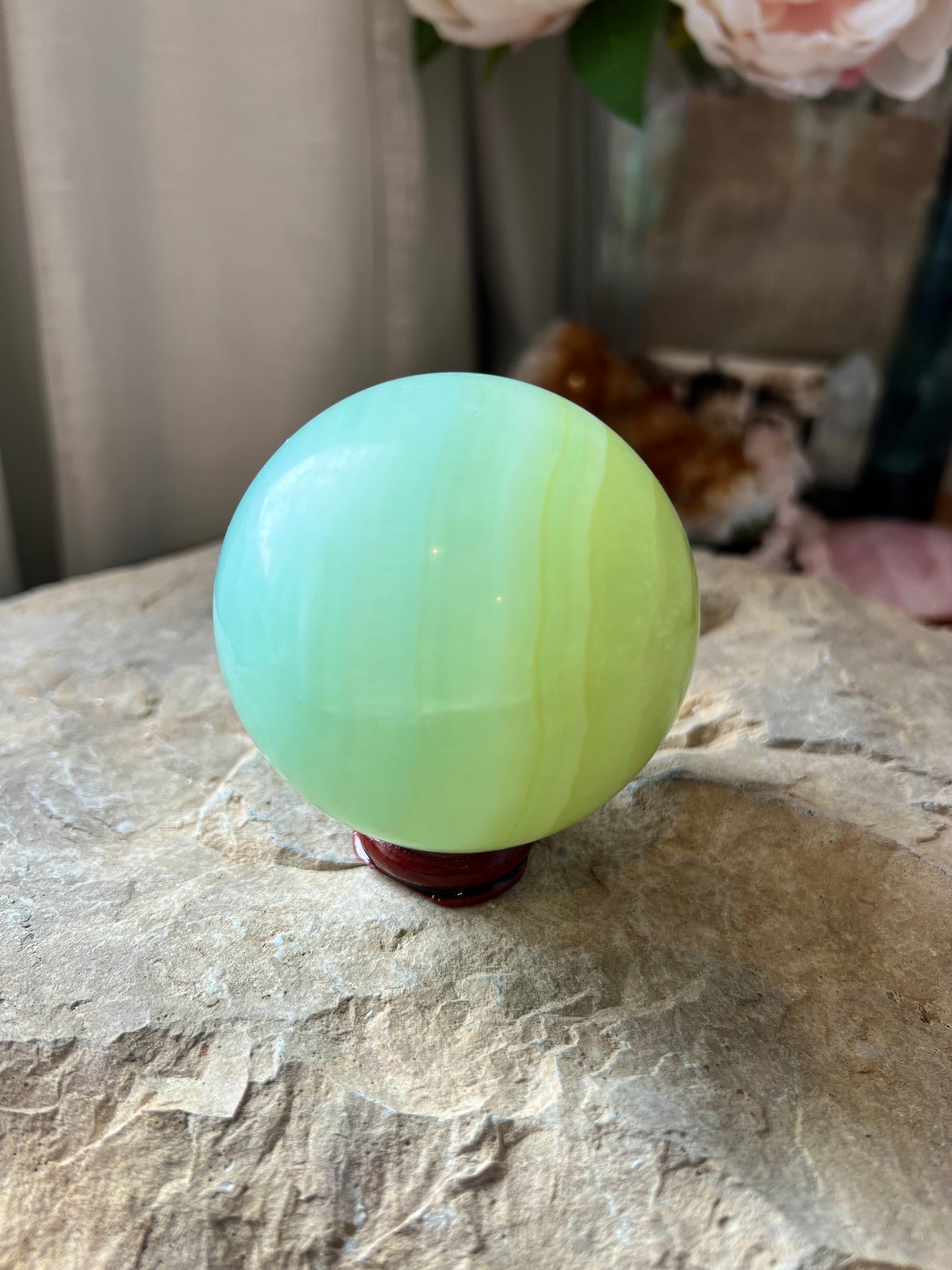 Pistachio Calcite Sphere - Spirit & Stone