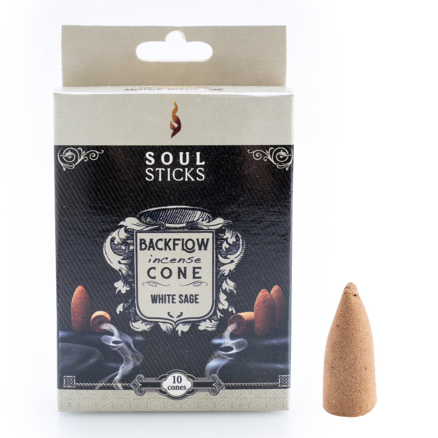 Soul Sticks White Sage Backflow Incense Cone - Spirit & Stone