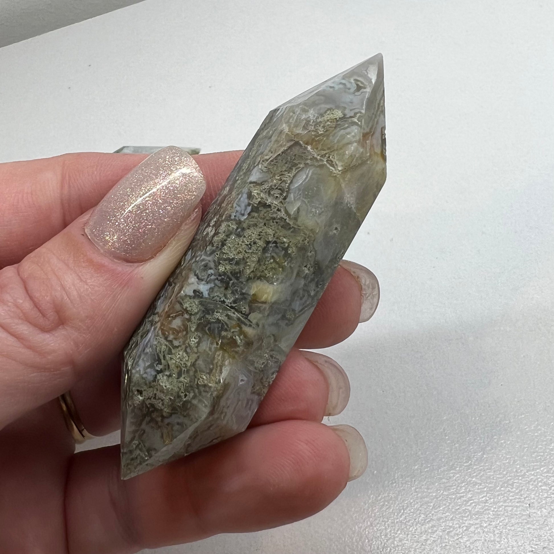 Moss Agate Double Terminated Point - Spirit & Stone